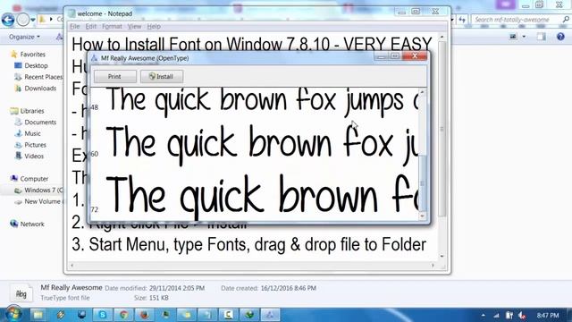 How to Install New FONT on WINDOWS 7,8,10, Vista for PC - Example Font Awesome Wordpress смотреть онлайн