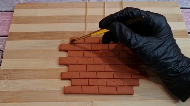 Кирпичная стена из мастики. смотреть онлайн