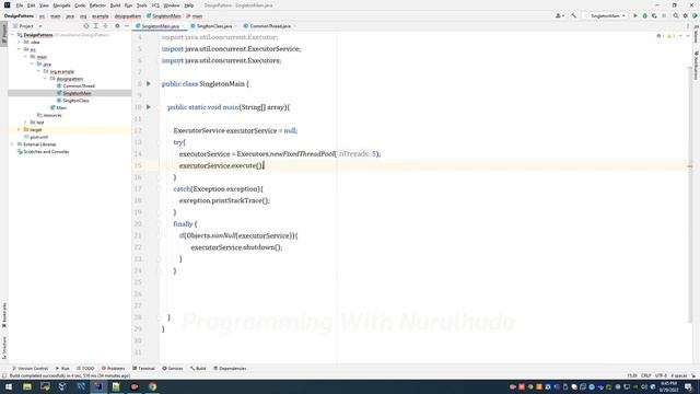 Java Design pattern singleton with safe thread using double checking process | Java Programming смотреть онлайн