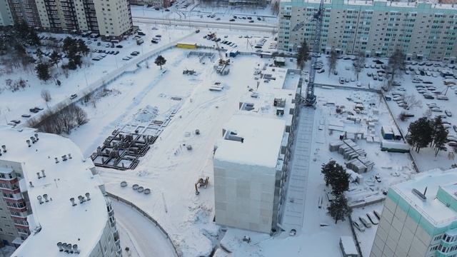 Ход строительства ЖК "Грин Парк", Сургут. Декабрь 2021 год. смотреть онлайн