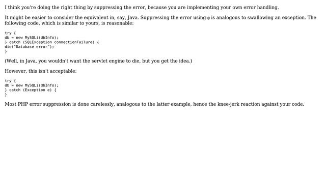 Software Engineering: Is error suppressing bad practice? (4 Solutions!!) смотреть онлайн