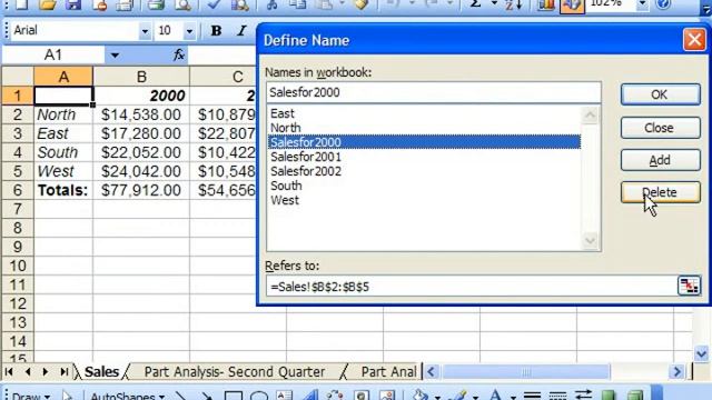Excel 2003 Tutorial Deleting Range Names Microsoft Training Lesson 13.5 смотреть онлайн