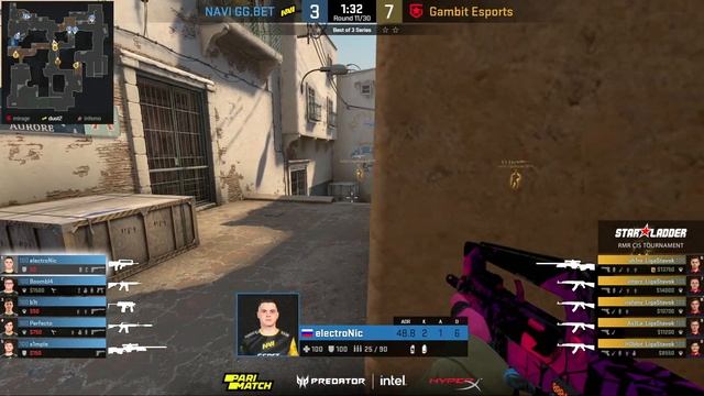 [RU] Gambit vs NAVI | Карта 2: Dust2 | StarLadder CIS RMR Main Event Group Stage смотреть онлайн