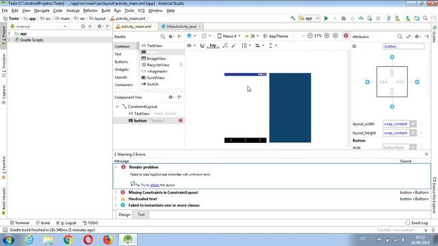 Android Studio 3* Failed to load AppCompat ActionBar with unknown error смотреть онлайн