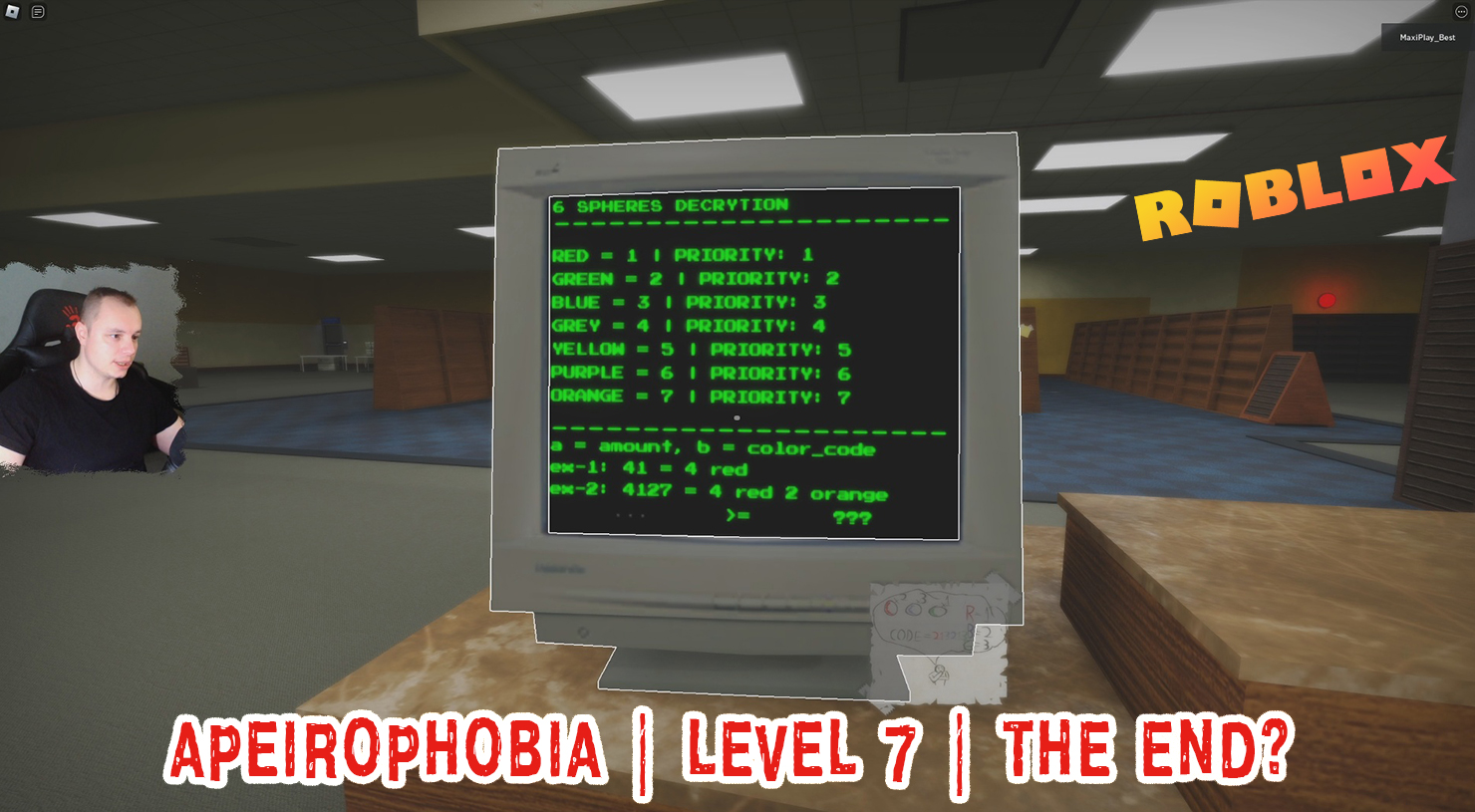 Roblox УЖАСЫ ➤ Apeirophobia HORROR ➤ Level 7 ➤ The End? ➤ Прохождение Роблокс - Апейрофобия Хоррор смотреть онлайн