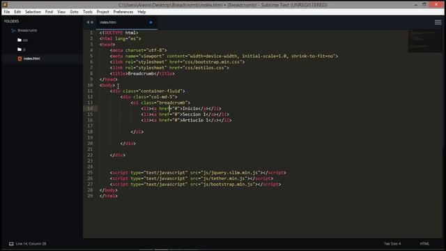 Complemento Breadcrumb Bootstrap смотреть онлайн