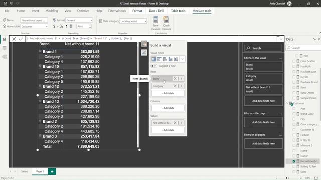 How to selectively hide rows in Power BI | isinscope | Power BI Tutorials смотреть онлайн