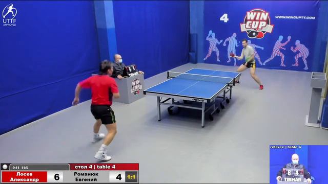 04:25 Лосев Александр (3:2) Романюк Евгений стол 4 ЮГ-4 15.02.22 смотреть онлайн