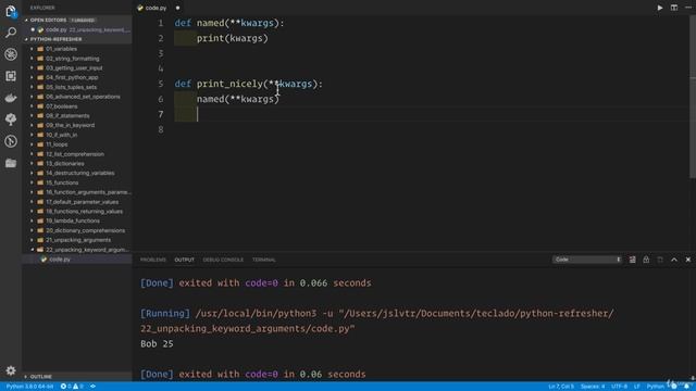 02 - A Full Python Refresher - 024 Unpacking keyword arguments смотреть онлайн