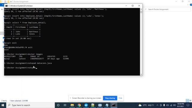 Database connection using Java in docker container | Create SQL tables in docker #docker #sql смотреть онлайн