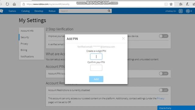 How To Make The Account Pin On Roblox! (Verified Email) смотреть онлайн
