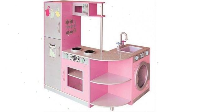 Игровая кухня, 110х30х104см, розовый, дерево (Lanaland) обзор 1112((FC1110) смотреть онлайн