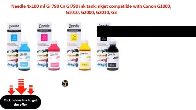 Needle 4x100 ml GI 790 Cn GI790 ink tank inkjet compatible with Canon G1000, G1010, G2000, G2010, G смотреть онлайн
