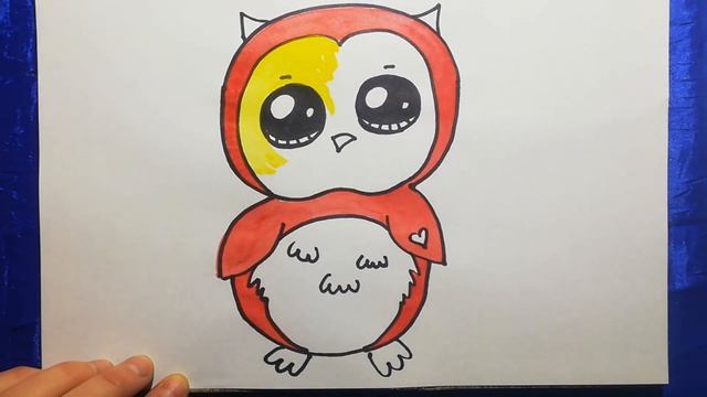 Как нарисовать Совенка акварелью. How to draw an Owlet in watercolor. смотреть онлайн
