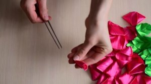 Роза из атласных лент 5 см своими руками. Канзаши. МК / Rose from satin ribbons with his hands. DIY