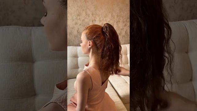 Хвост-шиньон на крабе из натуральных волос. Для заказа WhatsApp/Viber +79588620911 смотреть онлайн