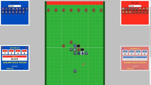 Blood Bowl one turn touchdown: MA7 Dark Elf, wide LOS defence, hole technique (10 players, 6 pushes смотреть онлайн