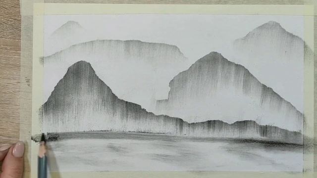 Быстрый простой пейзаж углем | Making artwork with charcoal powder. смотреть онлайн