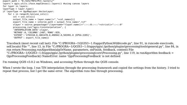 GIS: NameError when running script QGIS Python 3 смотреть онлайн