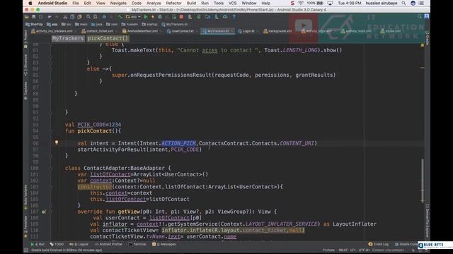 Kotlin android tutorial - 102 - Pick Contacts from phone смотреть онлайн