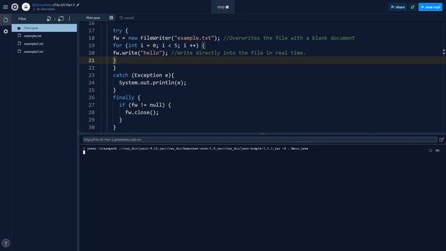 File Writing - Java смотреть онлайн