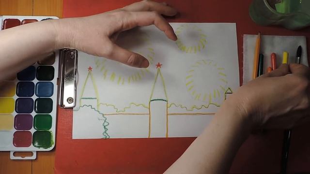 Рисуем салют над кремлём смотреть онлайн