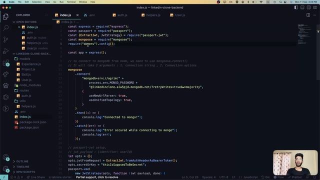 Build a Linkedin Clone using MERN Stack | Adding dotenv support to NodeJS | MERN Stack Project смотреть онлайн