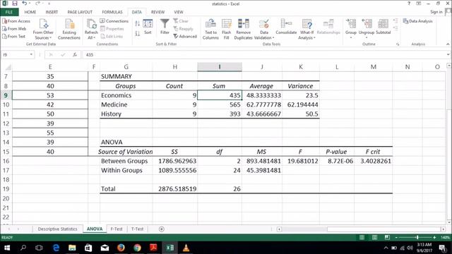 19. MS-Excel 2013 ANOVA test in Bangla. смотреть онлайн