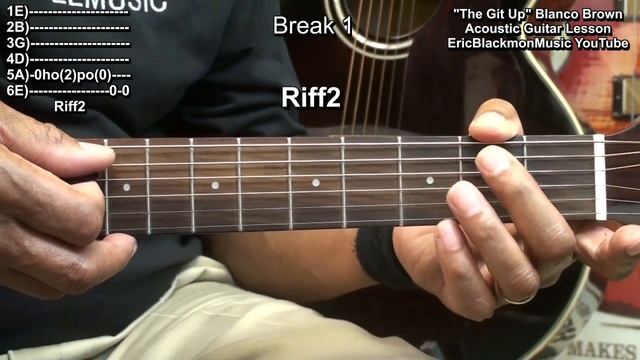 How To Play THE GIT UP Blanco Brown Acoustic Guitar Lesson @EricBlackmonGuitar смотреть онлайн