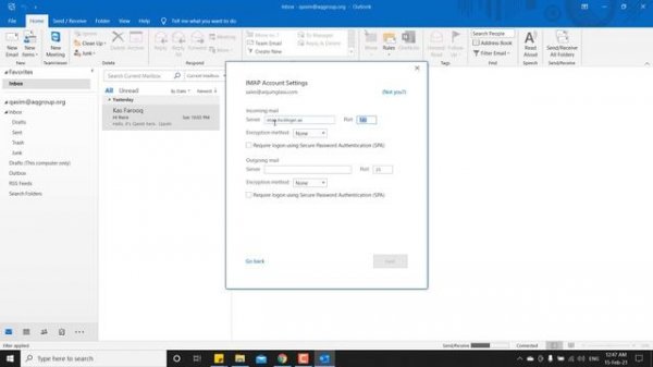 How to configure #hostinger Email #IMAP in Microsoft #Outlook: outgoing mail server error #SOLVED