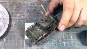 "ИС" и "Тигр" от Звезды  1:72 нанесение смывки