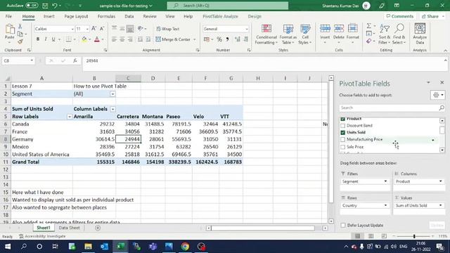Pivot Table Basic In Microsoft Excel | How To Use Excel | Learn Excel | Excel 2019