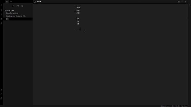 Obsidian.md Basics | Lists And Checklists