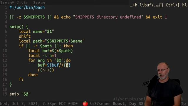 Beginner Boost, Day 38: Code a `snip` Tool in Bash for Vim and More [20210707230837] смотреть онлайн