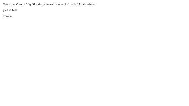 Use Oracle 10g BI enterprise edition with Oracle 11g database смотреть онлайн