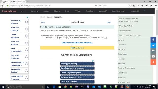 How do you filter a Java Collection?
| javapedia.net смотреть онлайн