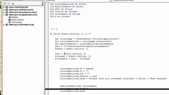 send individual PDF's to a mail list in Excel смотреть онлайн
