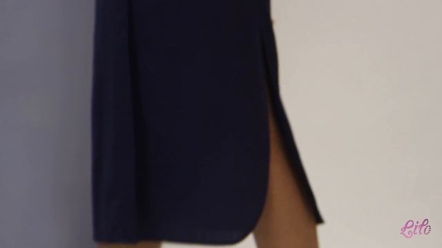 Темно-синяя рубашка-платье длиной миди Lilo