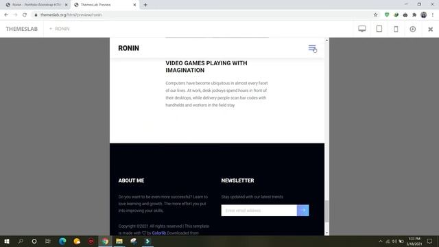 Ronin : Portfolio Bootstrap HTML Template смотреть онлайн