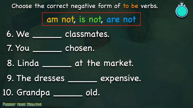 TO BE Verbs (am, is, are) Present Tense | Negative Form: ENGLISH GRAMMAR PRACTICE смотреть онлайн