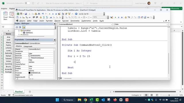 [VBA] ListBox mais de 10 colunas com método ADDITEM смотреть онлайн