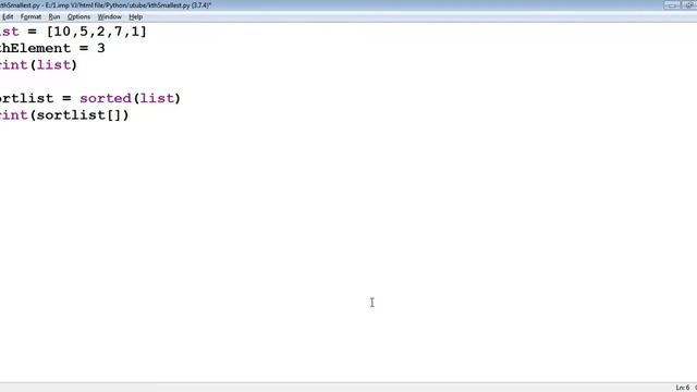 Find the Kth Smallest Element from the list in Python in very easy way. смотреть онлайн