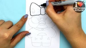 Как нарисовать уточку Лалафанфан | Рисуем утку лалафан в очках | Рисунки Юльки