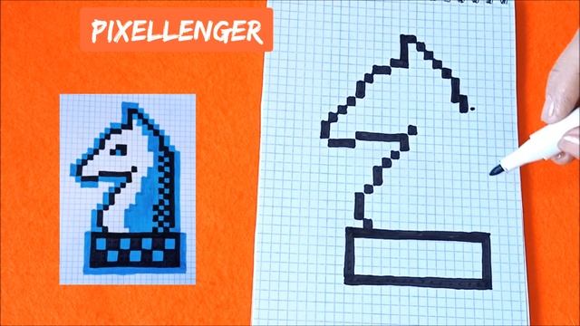 Шахматная фигура Конь Как рисовать по клеточкам How to Draw Chess piece Knight Pixel Art смотреть онлайн