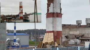 Подрыв дымовой трубы котельной № 1 г. Логойск