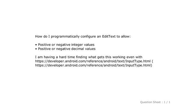 Android : How to programmatically set EditText's InputType to integer or decimal? смотреть онлайн