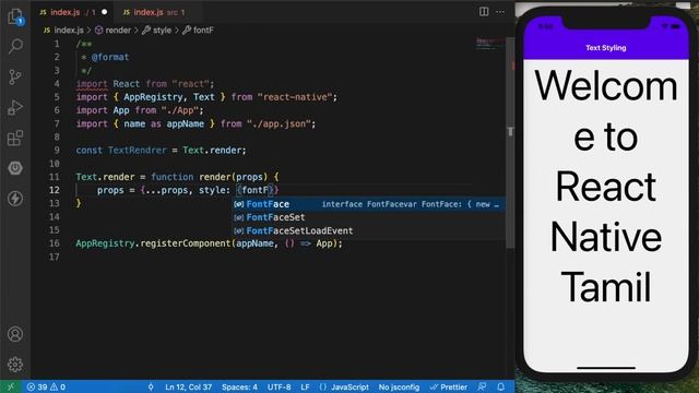 Global Custom Font in React Native. React Native Tamil PART 32 смотреть онлайн