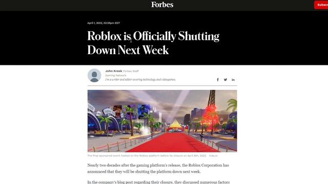roblox is PERMANENTLY SHUTTING DOWN NEXT WEEK... смотреть онлайн