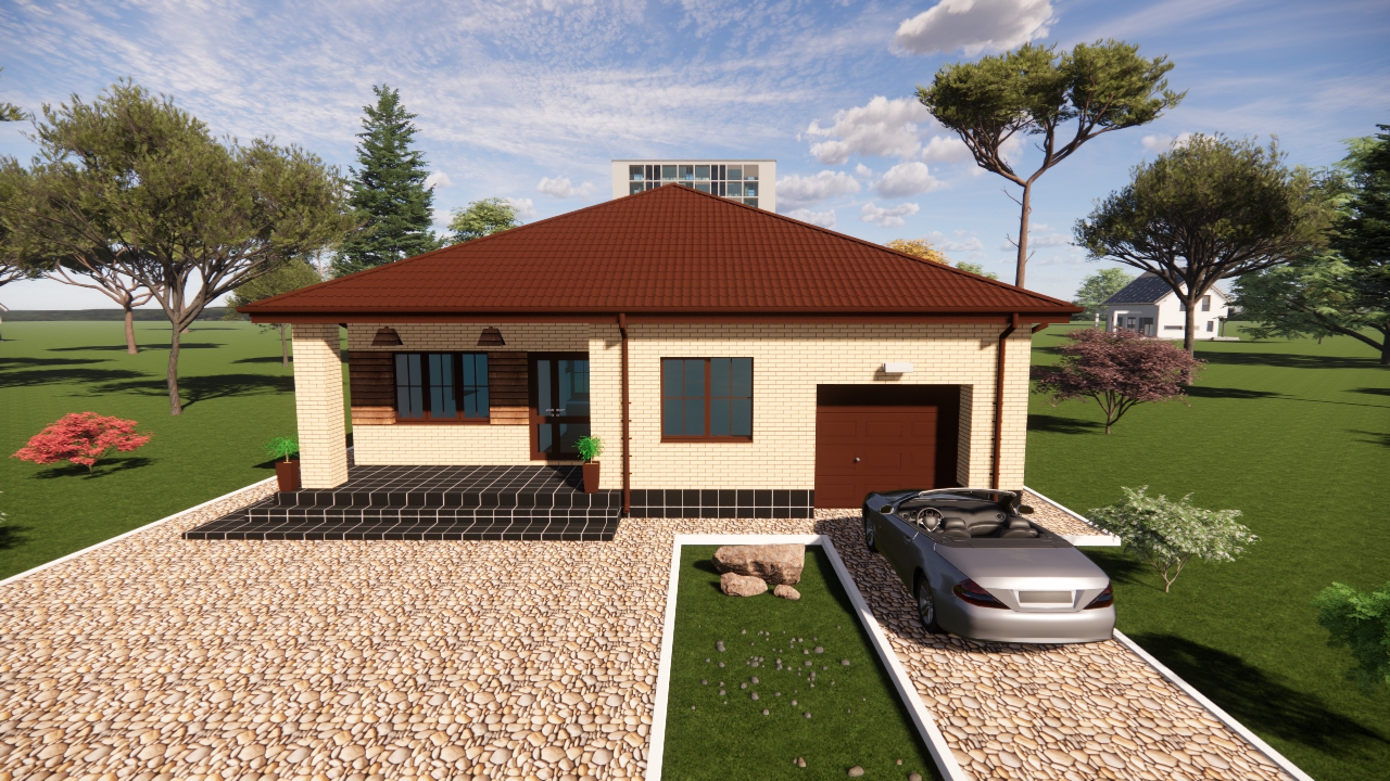 Проект одноэтажного дома с гаражом и террасой S=112 м.кв.
#проектдома смотреть онлайн