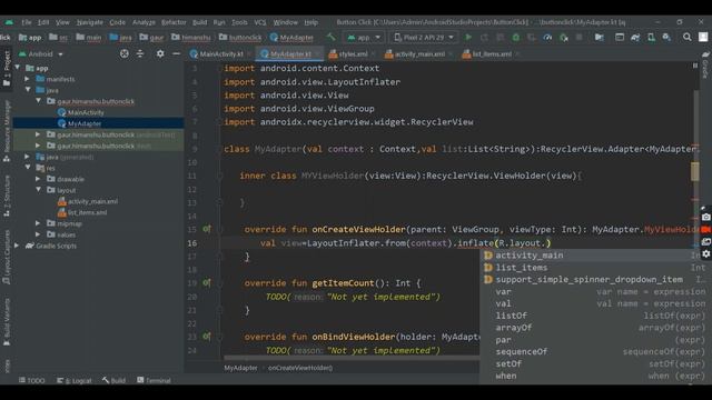 recyclerview in Android Studio using [ KOTLIN ] смотреть онлайн